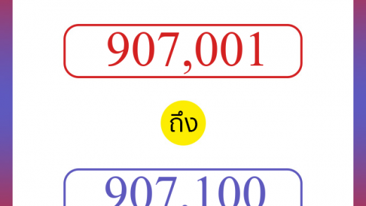 วิธีนับตัวเลขภาษาอังกฤษ 907001 ถึง 907100 เอาไว้คุยกับชาวต่างชาติ