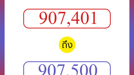 วิธีนับตัวเลขภาษาอังกฤษ 907401 ถึง 907500 เอาไว้คุยกับชาวต่างชาติ