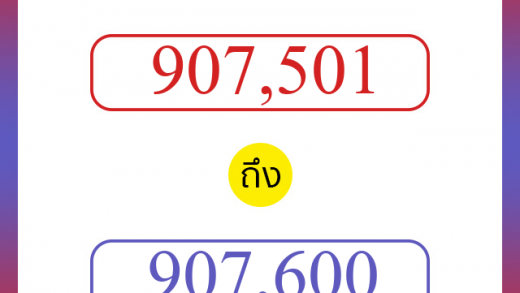 วิธีนับตัวเลขภาษาอังกฤษ 907501 ถึง 907600 เอาไว้คุยกับชาวต่างชาติ