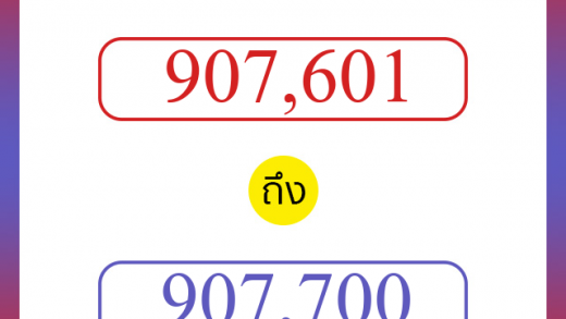 วิธีนับตัวเลขภาษาอังกฤษ 907601 ถึง 907700 เอาไว้คุยกับชาวต่างชาติ