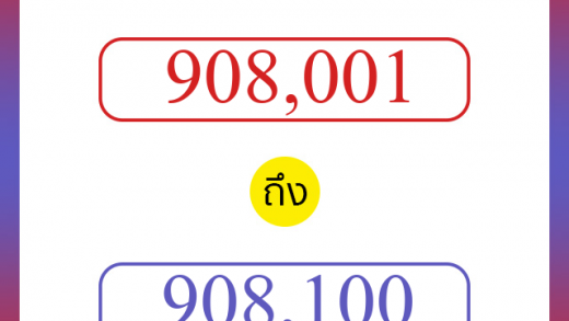 วิธีนับตัวเลขภาษาอังกฤษ 908001 ถึง 908100 เอาไว้คุยกับชาวต่างชาติ
