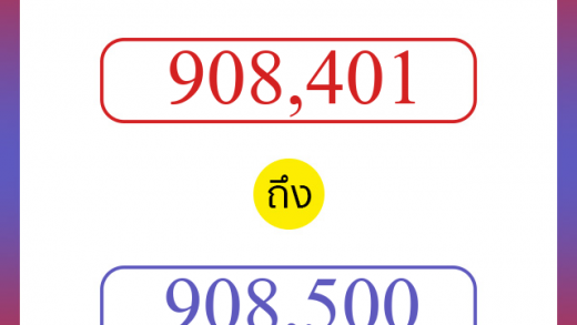 วิธีนับตัวเลขภาษาอังกฤษ 908401 ถึง 908500 เอาไว้คุยกับชาวต่างชาติ