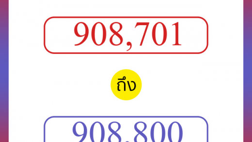 วิธีนับตัวเลขภาษาอังกฤษ 908701 ถึง 908800 เอาไว้คุยกับชาวต่างชาติ