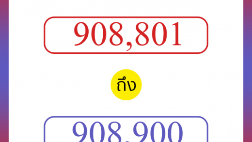 วิธีนับตัวเลขภาษาอังกฤษ 908801 ถึง 908900 เอาไว้คุยกับชาวต่างชาติ