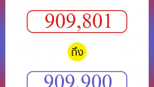 วิธีนับตัวเลขภาษาอังกฤษ 909801 ถึง 909900 เอาไว้คุยกับชาวต่างชาติ
