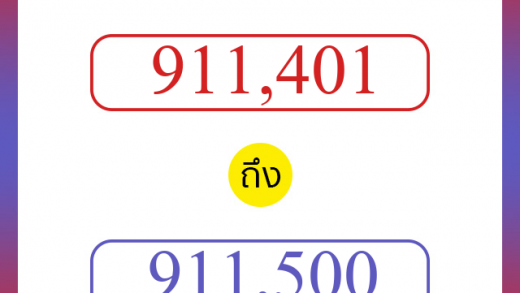วิธีนับตัวเลขภาษาอังกฤษ 911401 ถึง 911500 เอาไว้คุยกับชาวต่างชาติ