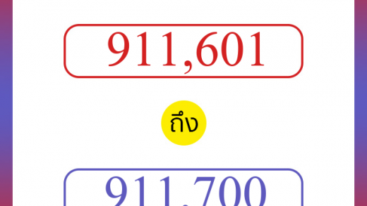 วิธีนับตัวเลขภาษาอังกฤษ 911601 ถึง 911700 เอาไว้คุยกับชาวต่างชาติ