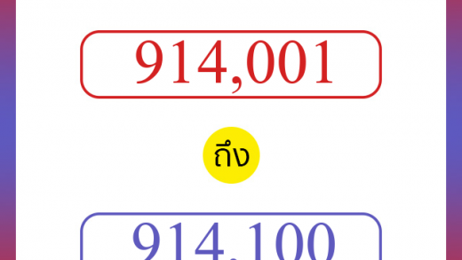 วิธีนับตัวเลขภาษาอังกฤษ 914001 ถึง 914100 เอาไว้คุยกับชาวต่างชาติ
