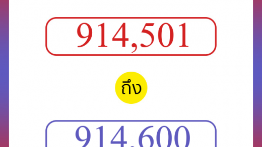 วิธีนับตัวเลขภาษาอังกฤษ 914501 ถึง 914600 เอาไว้คุยกับชาวต่างชาติ