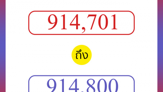 วิธีนับตัวเลขภาษาอังกฤษ 914701 ถึง 914800 เอาไว้คุยกับชาวต่างชาติ