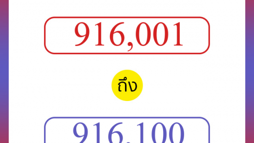 วิธีนับตัวเลขภาษาอังกฤษ 916001 ถึง 916100 เอาไว้คุยกับชาวต่างชาติ