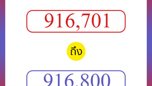 วิธีนับตัวเลขภาษาอังกฤษ 916701 ถึง 916800 เอาไว้คุยกับชาวต่างชาติ