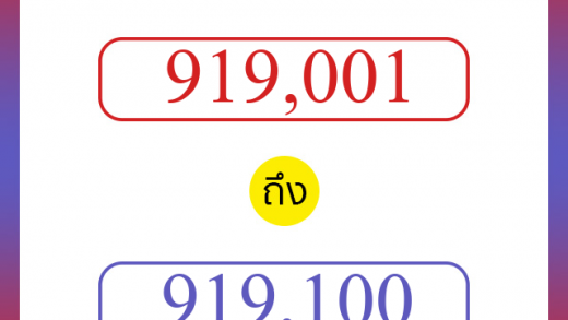 วิธีนับตัวเลขภาษาอังกฤษ 919001 ถึง 919100 เอาไว้คุยกับชาวต่างชาติ