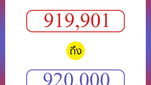 วิธีนับตัวเลขภาษาอังกฤษ 919901 ถึง 920000 เอาไว้คุยกับชาวต่างชาติ