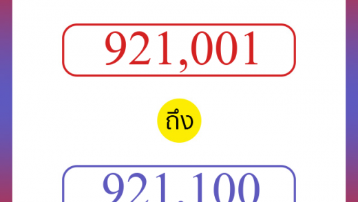วิธีนับตัวเลขภาษาอังกฤษ 921001 ถึง 921100 เอาไว้คุยกับชาวต่างชาติ