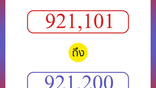 วิธีนับตัวเลขภาษาอังกฤษ 921101 ถึง 921200 เอาไว้คุยกับชาวต่างชาติ