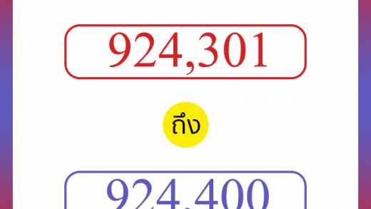 วิธีนับตัวเลขภาษาอังกฤษ 924301 ถึง 924400 เอาไว้คุยกับชาวต่างชาติ