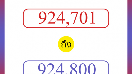 วิธีนับตัวเลขภาษาอังกฤษ 924701 ถึง 924800 เอาไว้คุยกับชาวต่างชาติ
